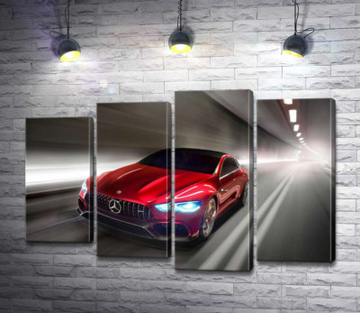 Красный автомобиль Mercedes-Benz AMG GT