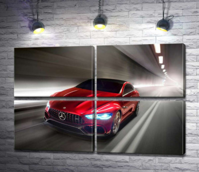Красный автомобиль Mercedes-Benz AMG GT