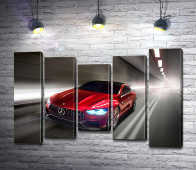 Червоний автомобіль Mercedes-Benz AMG GT