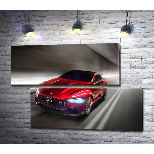 Червоний автомобіль Mercedes-Benz AMG GT