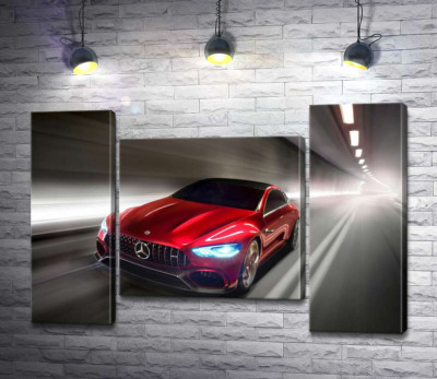 Красный автомобиль Mercedes-Benz AMG GT