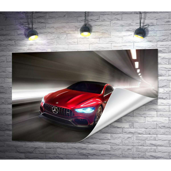Красный автомобиль Mercedes-Benz AMG GT