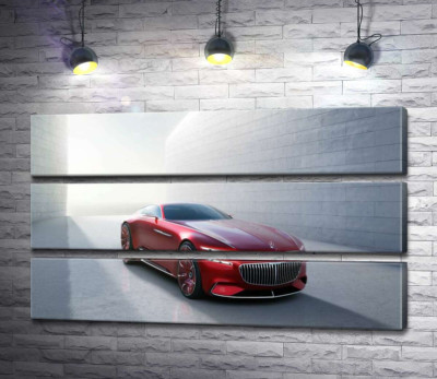 Модульна картина "Червоний автомобіль Mercedes-Maybach Vision 6"