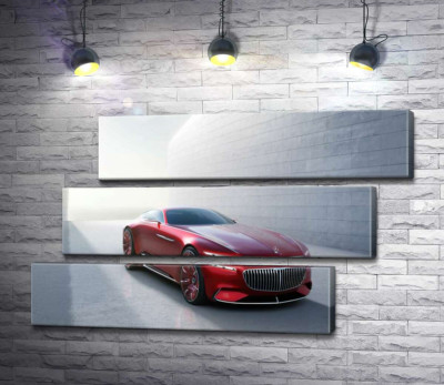 Красный автомобиль Mercedes-Maybach Vision 6