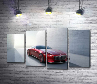 Красный автомобиль Mercedes-Maybach Vision 6