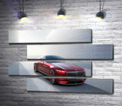 Модульна картина "Червоний автомобіль Mercedes-Maybach Vision 6"