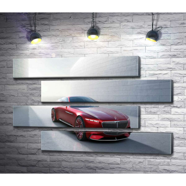 Красный автомобиль Mercedes-Maybach Vision 6