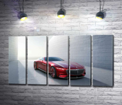 Модульная картина "Красный автомобиль Mercedes-Maybach Vision 6"