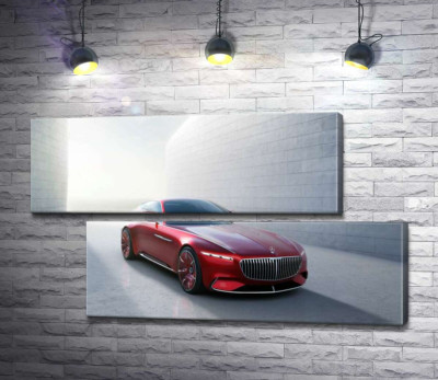 Модульна картина "Червоний автомобіль Mercedes-Maybach Vision 6"