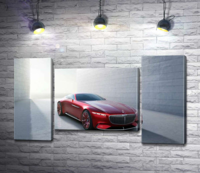 Модульная картина "Красный автомобиль Mercedes-Maybach Vision 6"