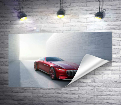 Красный автомобиль Mercedes-Maybach Vision 6