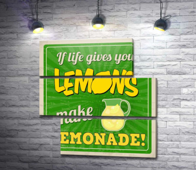 Мотивационная надпись: "If life gives you lemons make lemonade!"