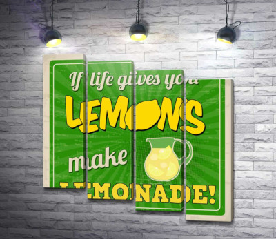 Мотиваційний напис: "If life gives you lemons make lemonade!"