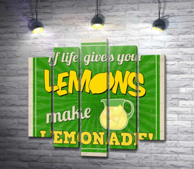 Мотивационная надпись: "If life gives you lemons make lemonade!"