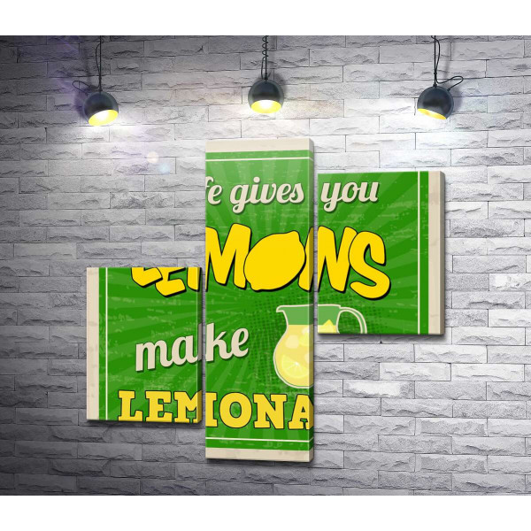 Мотивационная надпись: "If life gives you lemons make lemonade!"