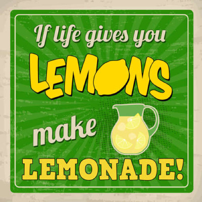 Мотиваційний напис: "If life gives you lemons make lemonade!"