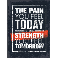 Мотиваційний напис: "The pain you fell today is the strength you fell tomorrow"