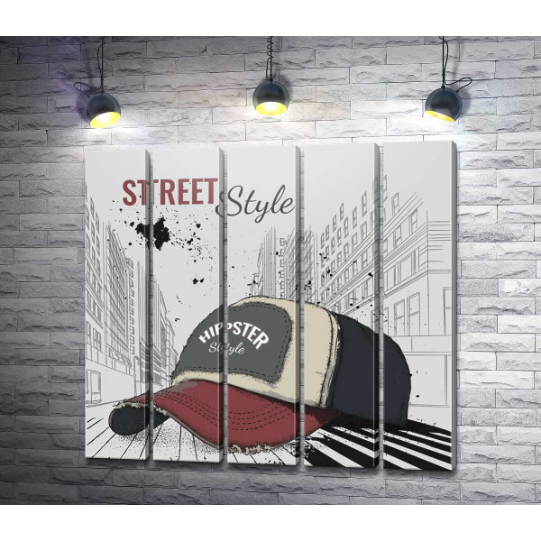 Постер с бейсболкой и надписью: "Street Style"