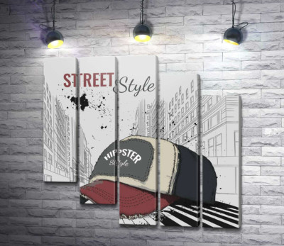 Постер з бейсболкою і написом: "Street Style"