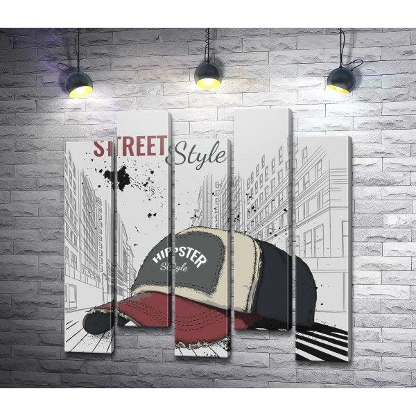 Постер с бейсболкой и надписью: "Street Style"