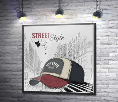 Постер "Постер з бейсболкою і написом: "Street Style""