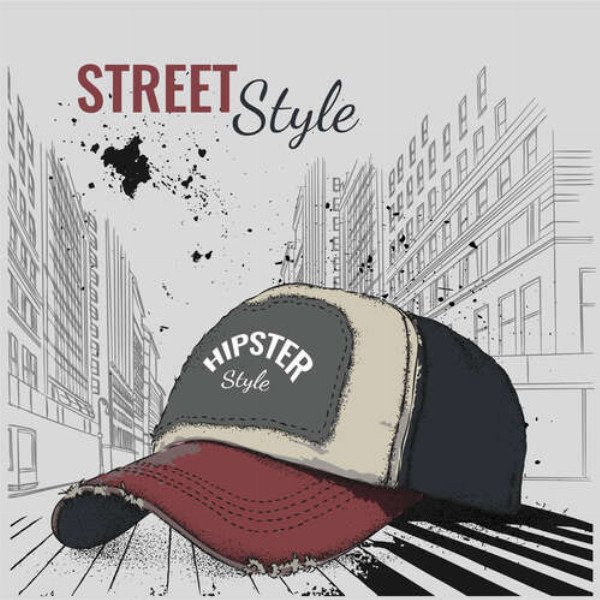 Постер з бейсболкою і написом: "Street Style"