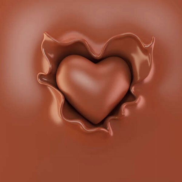 Солодке серце з м'якого шоколаду