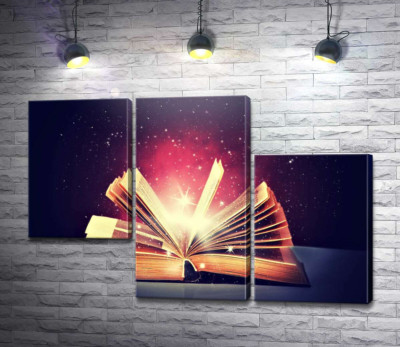 Модульна картина "Відкрита магічна книга"