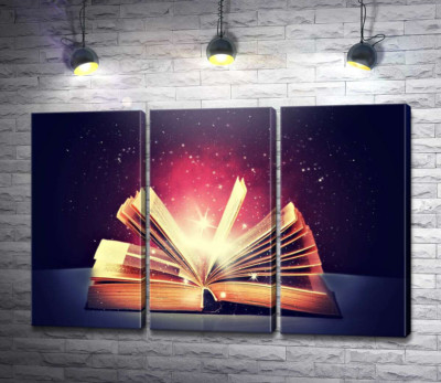 Модульная картина "Открытая магическая книга"