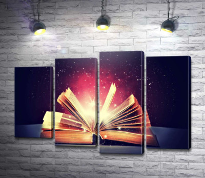 Модульная картина "Открытая магическая книга"