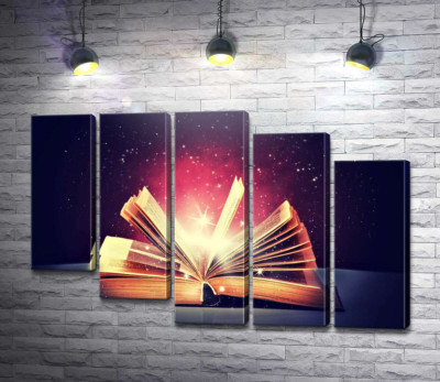 Модульная картина "Открытая магическая книга"