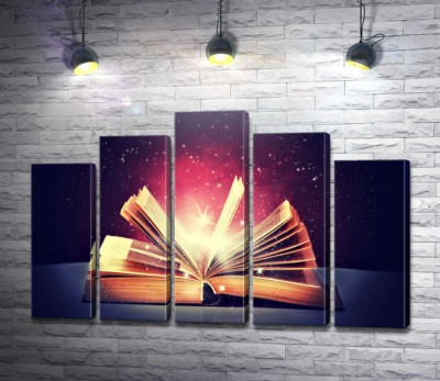 Модульная картина "Открытая магическая книга"