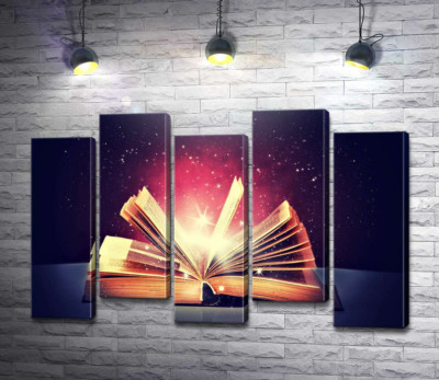 Модульная картина "Открытая магическая книга"