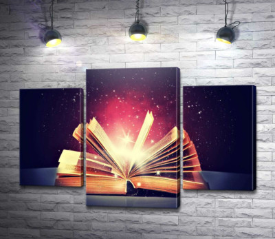Модульна картина "Відкрита магічна книга"