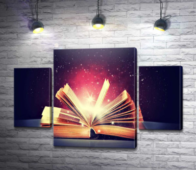 Модульна картина "Відкрита магічна книга"