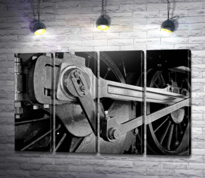 Модульная картина "Колесная конструкция поезда"