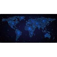 Карта мира в неоновом стиле