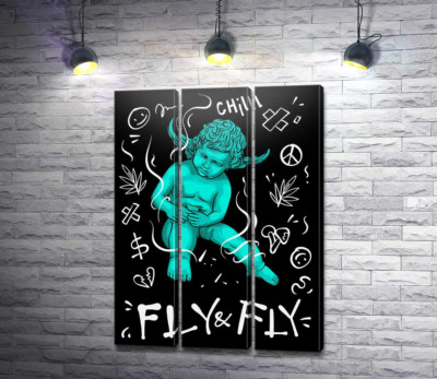 Модульна картина "Урбан ангел Fly&amp;Fly"