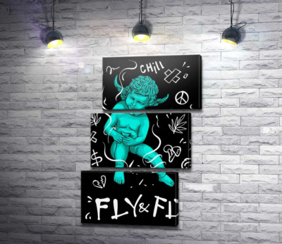 Модульная картина "Урбан ангел Fly&amp;Fly"