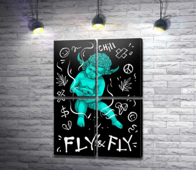 Модульна картина "Урбан ангел Fly&amp;Fly"