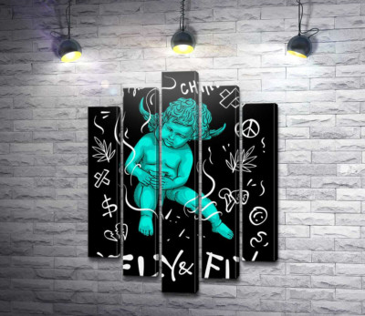 Модульна картина "Урбан ангел Fly&amp;Fly"