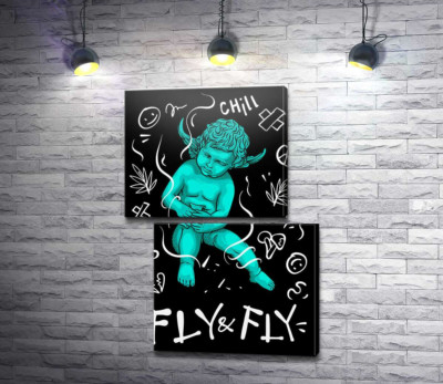 Модульна картина "Урбан ангел Fly&amp;Fly"