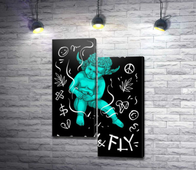 Модульна картина "Урбан ангел Fly&amp;Fly"