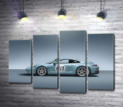 Модульная картина "Изящный спорткар Porsche 911 ST"