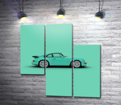Модульная картина "Салатовый Porsche 911"
