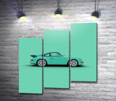 Модульна картина "Салатовий Porsche 911"