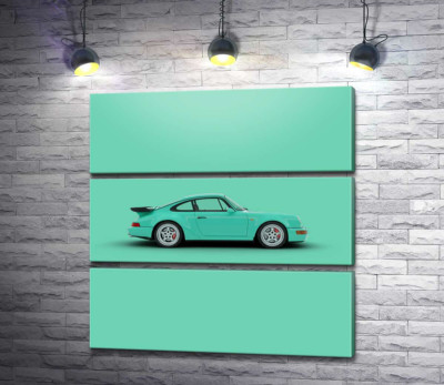 Модульная картина "Салатовый Porsche 911"
