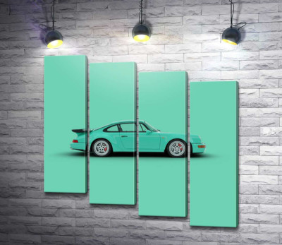 Модульная картина "Салатовый Porsche 911"