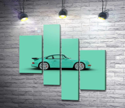 Модульная картина "Салатовый Porsche 911"