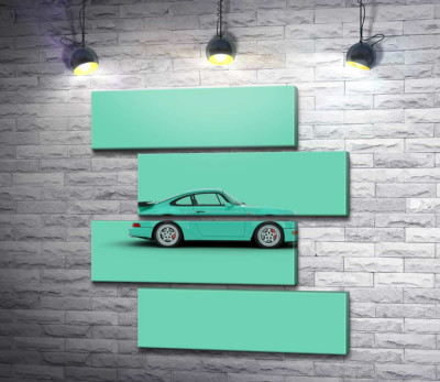 Модульна картина "Салатовий Porsche 911"